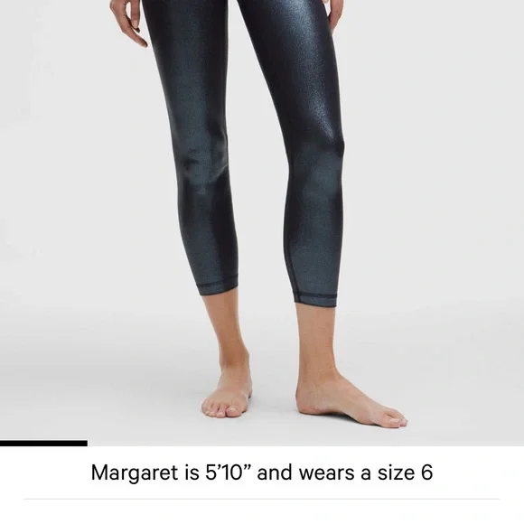 NWT 🖤 Lululemon High Rise Ribbed Align Leggings 25”- Radiate Foil Black Night  8 - Picture 3 of 7